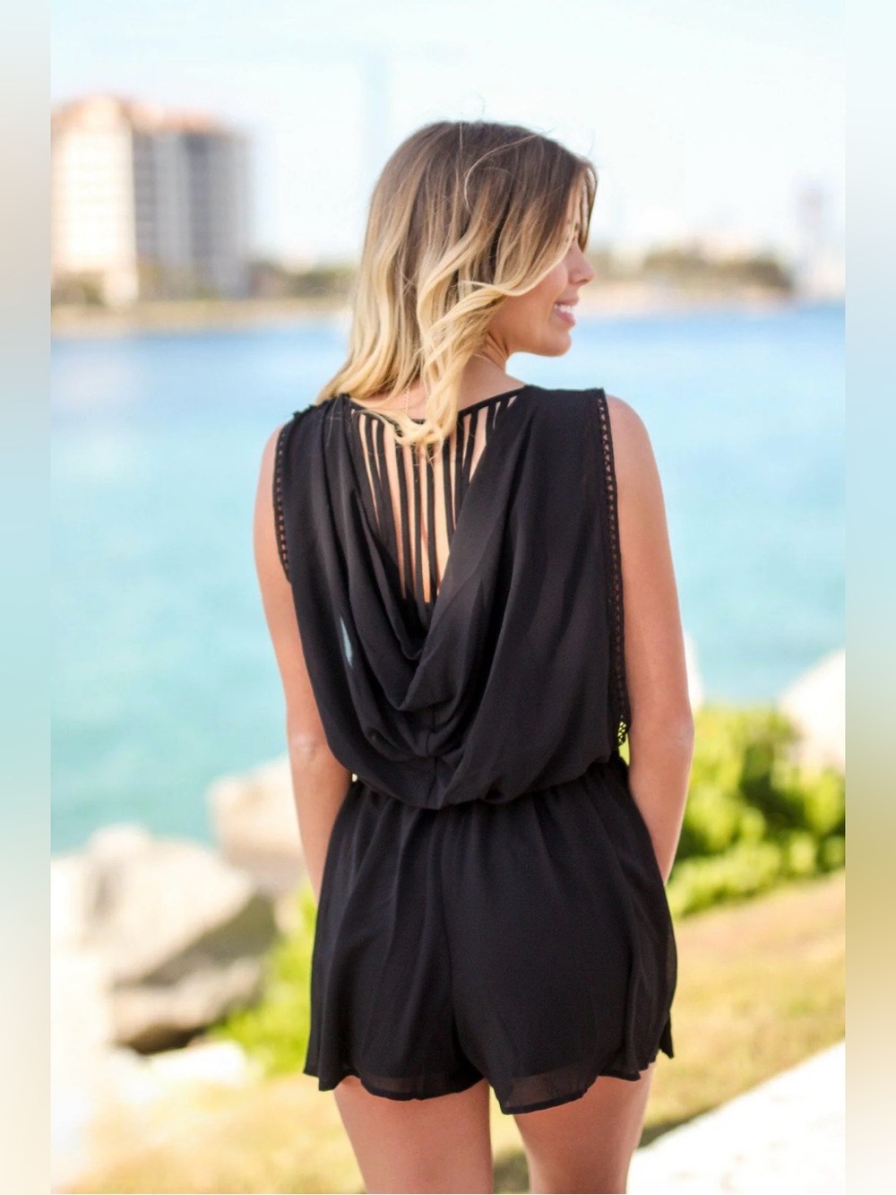 HYFVE Women's Black Playsuit-romper size M, used twice! In great shape! - Picture 1 of 11